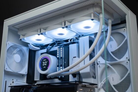 Gabinete de computador com iluminação LED azul