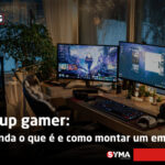 Setup gamer completo com monitores e equipamentos