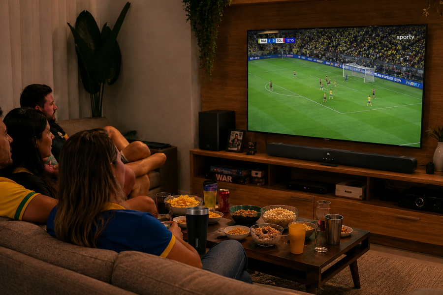 Como montar o espa&ccedil;o perfeito para assistir aos jogos da Copa em casa