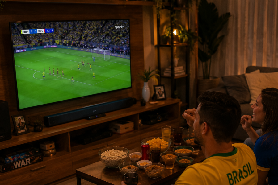 Como montar o espa&ccedil;o perfeito para assistir aos jogos da Copa em casa